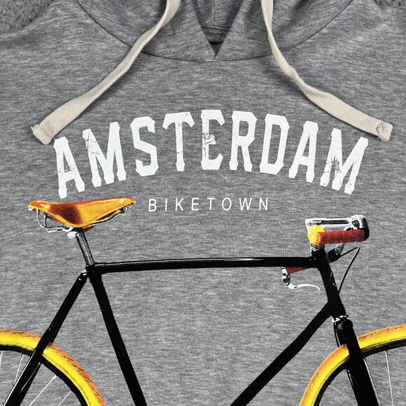 Amsterdam Biketown Fox Originals Grey Unisex Bicycle Hoodie Sz Large - Picture 7 of 7